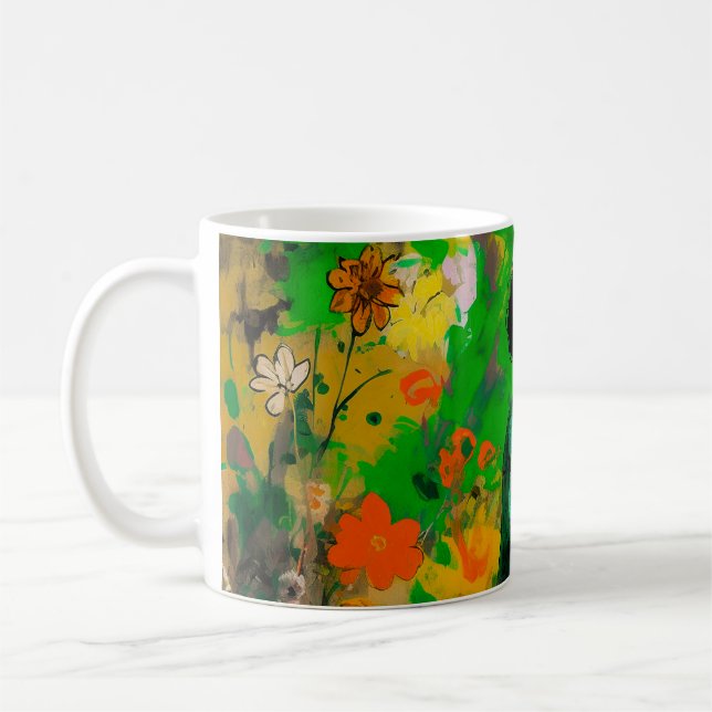 Mug femme dans le champ coloré (Gauche)