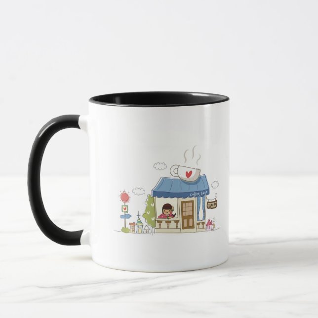 Mug Femme dans un café-restaurant (Gauche)