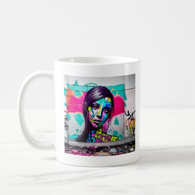 Mug Femme d'art de graffiti magnifique sur  (Gauche)