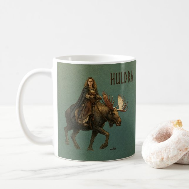 Mug Femme de la forêt Huldra nordique (Avec donut)