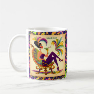 Mug Femme de Mardi Gras du milieu du siècle avec un mu
