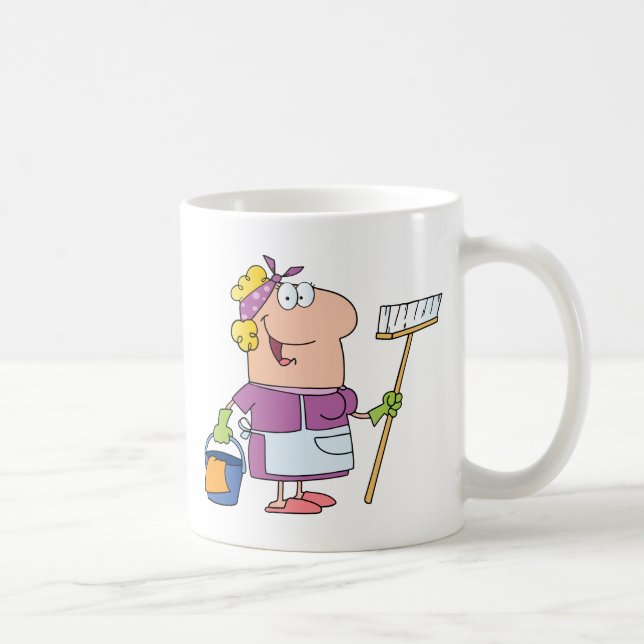 Mug Femme de ménage de bande dessinée (Droite)