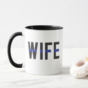 Mug Femme de police de la ligne bleue mince