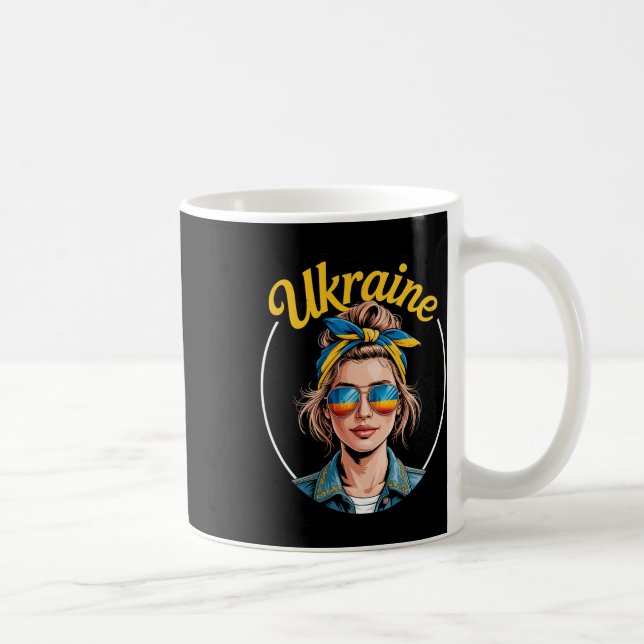 Mug Femme de style rétro ukrainien Graphique Fierté cu (Droite)