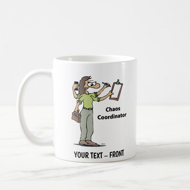 Mug Femme dessin animé administratrice (Gauche)