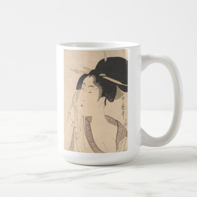Mug Femme détendant après son Bath (Droite)