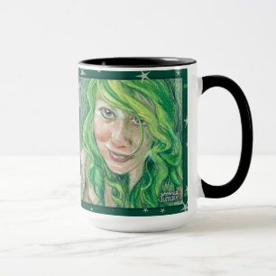 Mug Femme d'Imaginaire haïe verte aux yeux pourpres