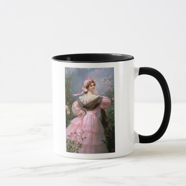 Mug Femme élégante dans une roseraie (Droite)