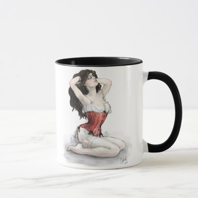 Mug Femme en Corse Rouge (Droite)