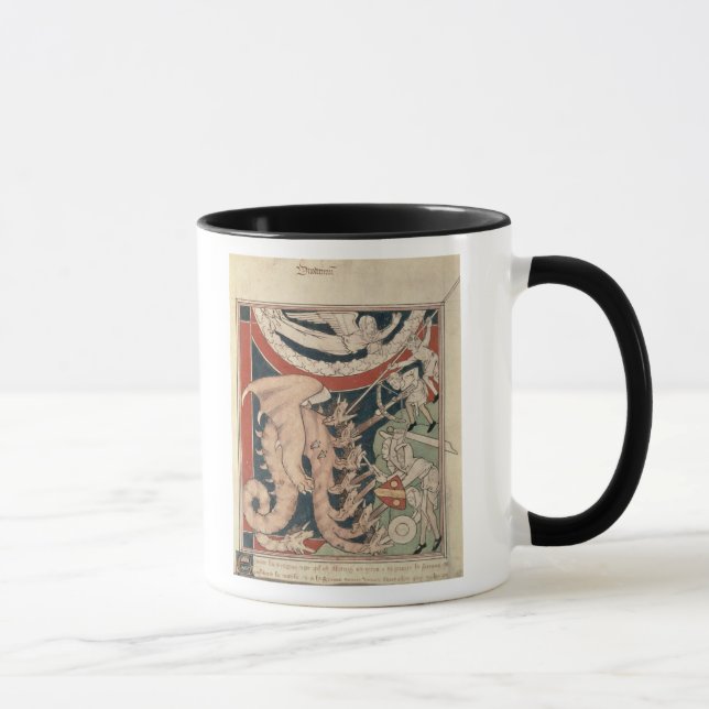 Mug Femme en nuage au-dessus du combat de cinq hommes (Droite)