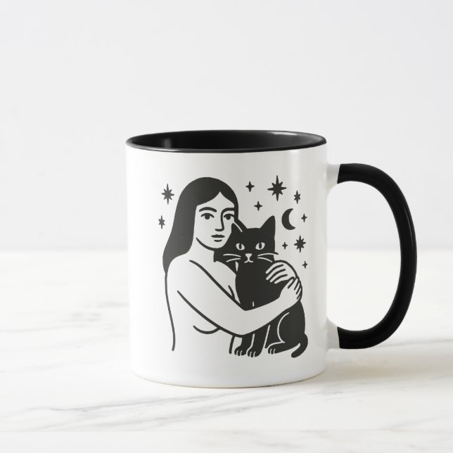 Mug Femme et chat (Droite)