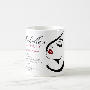 Mug Femme face rouge lèvres longues cils Icône maquill