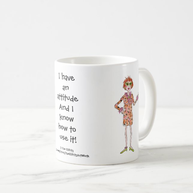 Mug Femme habillée avec une attitude café m (Devant droit)