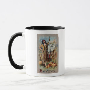 Mug Femme indigène tenant la Turquie