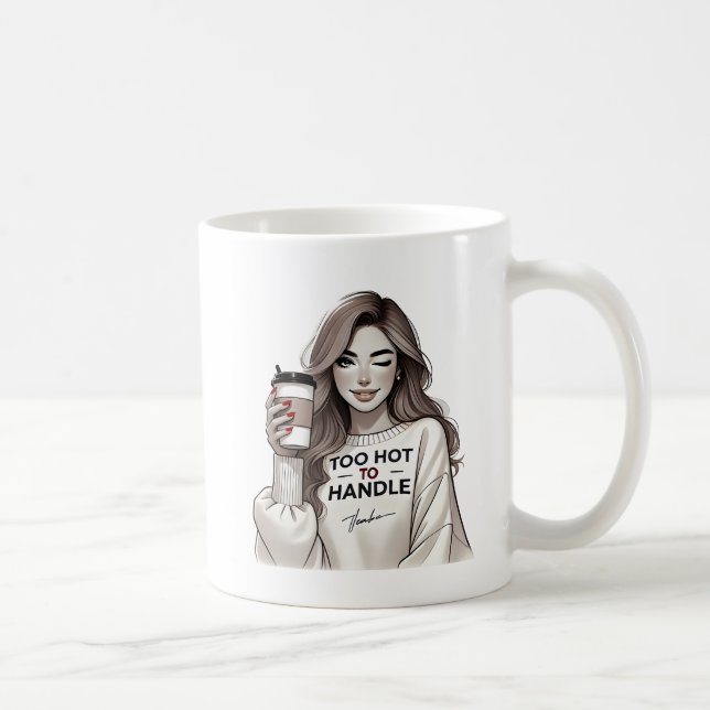 Mug Femme joueuse Winking with Coffee Cup (Droite)