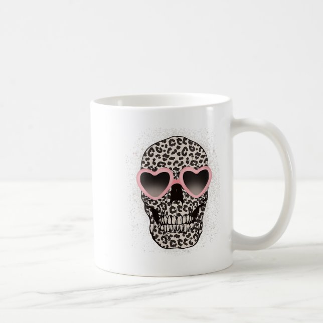 Mug Femme Léopard Gothique Cool Skeleton Cheetah (Droite)