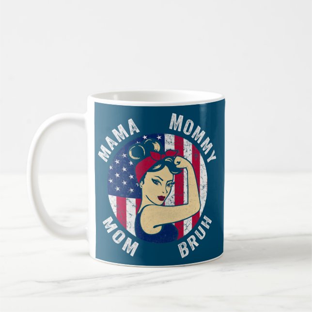 Mug Femme Mama maman maman Bruh Rosie US Drapeau Mère (Gauche)