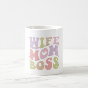 Mug Femme Maman Boss Retro Script Fête des mères