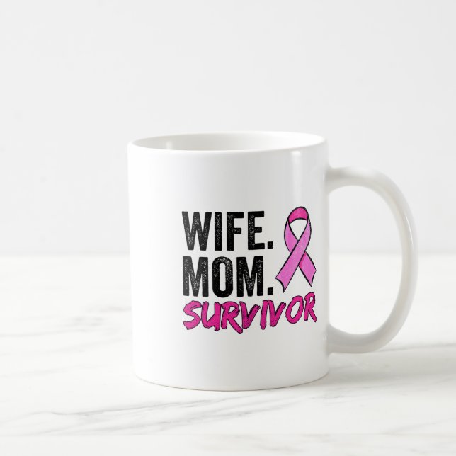Mug Femme Maman Survivante Vêtements Conscience du can (Droite)