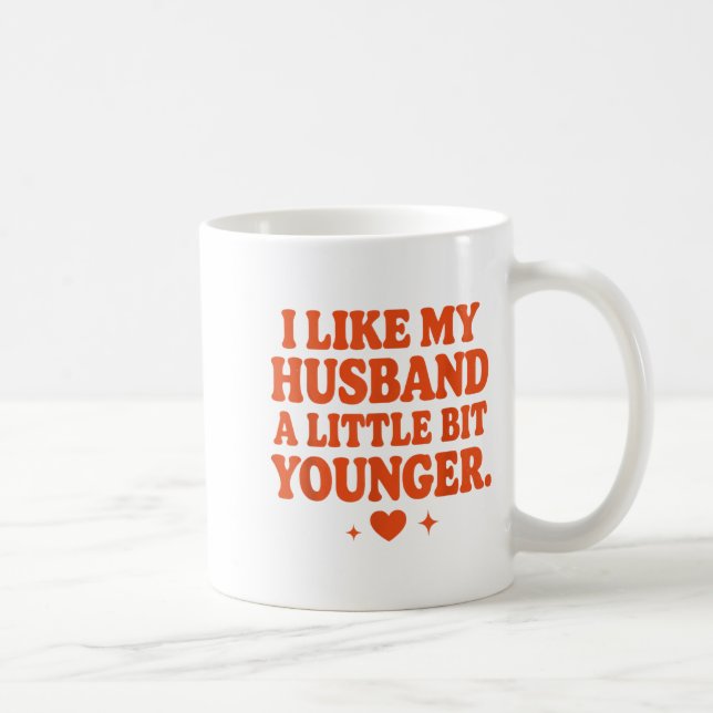 Mug Femme mari drôle J'aime un peu mon mari  (Droite)