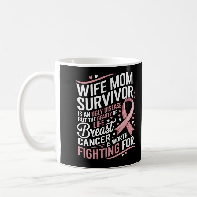 Mug femme mère survivant cancer du sein conception (Gauche)