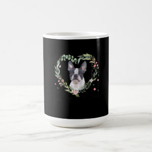 Mug Femme mignonne Boston Terrier Maman Fleur Amoureux