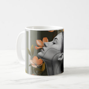 Mug Femme Minimaliste au Profil Élégant avec des Éléme