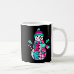 Mug Femme Noël Patchwork Bonhomme de Neige Prépa Rétro