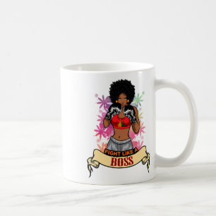 Mug Femme Noire Autonomisée Boxe Magie Kickboxing Fill