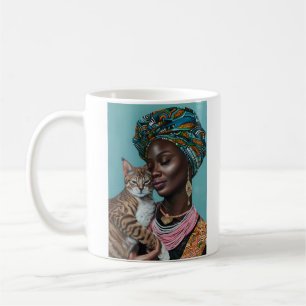 Mug Femme noire avec chat