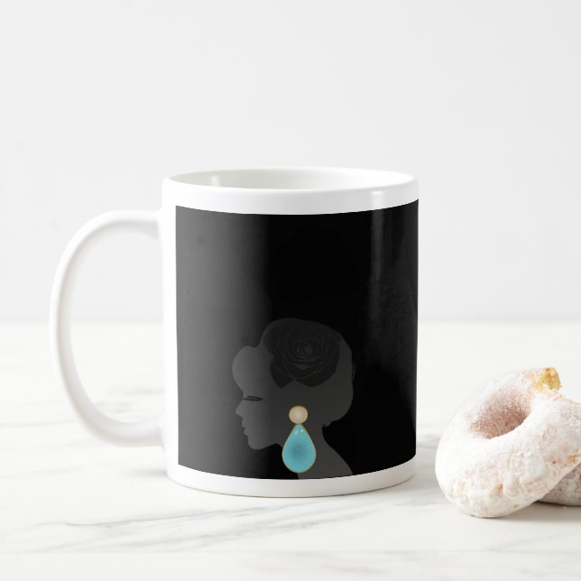 Mug Femme noire Silhouette Dark Glamor (Avec donut)