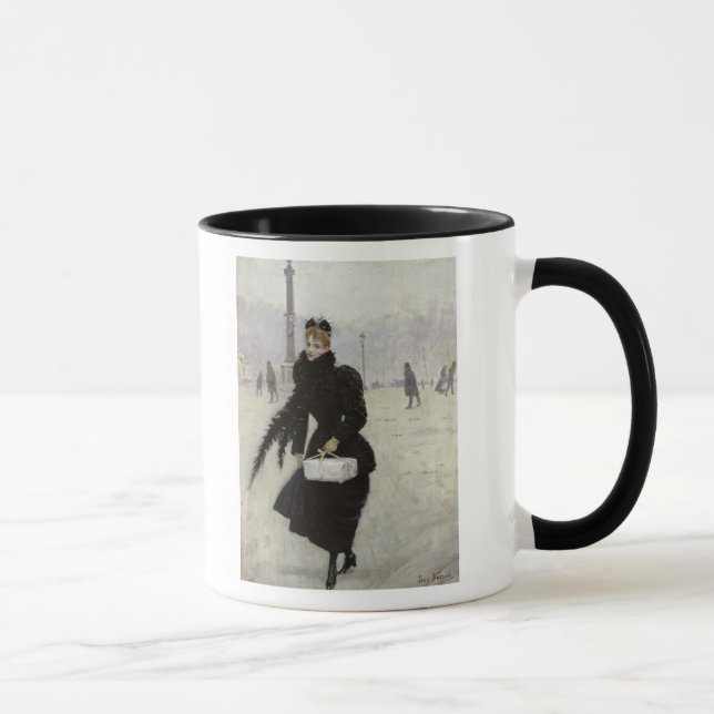 Mug Femme parisienne dans le Place de la Concorde (Droite)