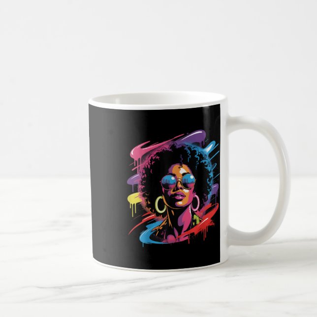 Mug Femme Reine noire Afro Melanin Paint Driving Jun (Droite)