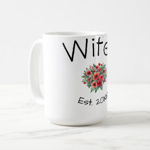 Mug Femme rouge florale est Année future épouse Saint-
