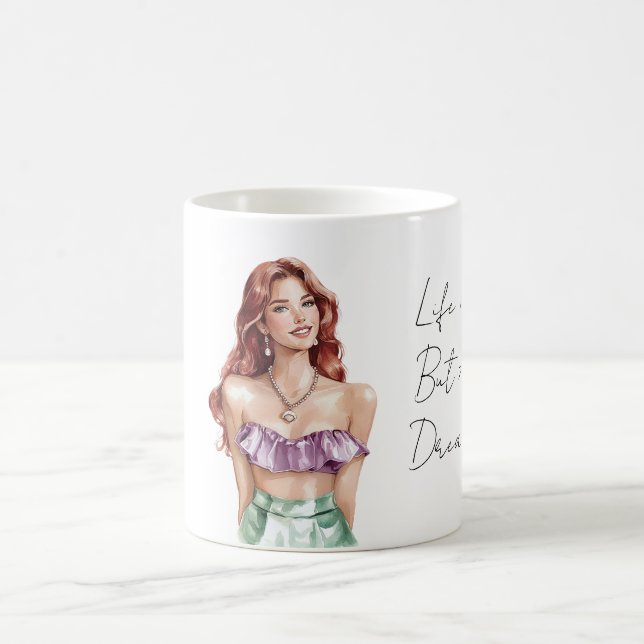 Mug Femme rousse violet vert (Centre)