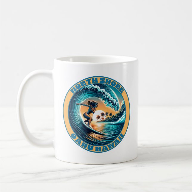 Mug Femme Surfer North Shore Oahu Hawaii (Gauche)