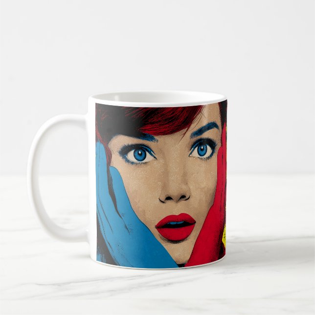 Mug Femme surprise dans l'art pop (Gauche)