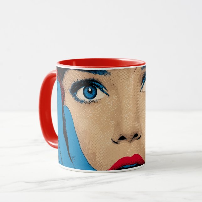 Mug Femme surprise dans l'art pop (Devant gauche)