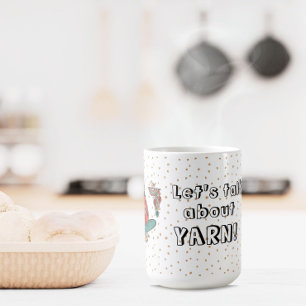 Mug Femme tricot chat parlons de citation de fil