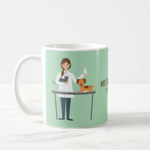 Mug Femme vétérinaire avec des animaux et texte person