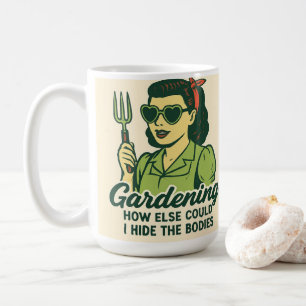 Mug Femme Vintage 50 avec Fourche de Jardin Humour Som