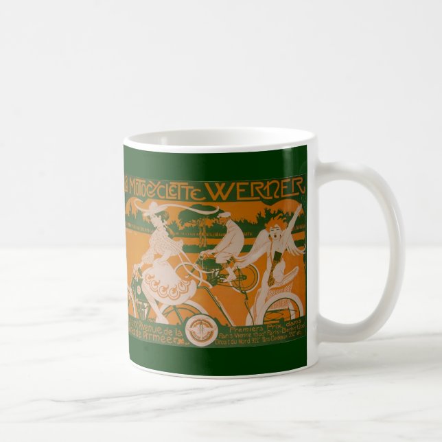 Mug Femme vintage à vélo avec Cupidon (Droite)