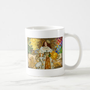 Mug Femme Vintage Soleil Doré : Art Collage Zodiaque L