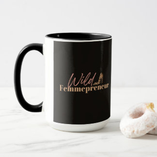 Mug femmepreneur sauvage rose-noir