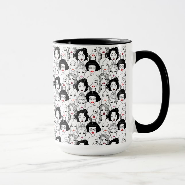 Mug Femmes avec le motif de rouge à lèvres (Droite)