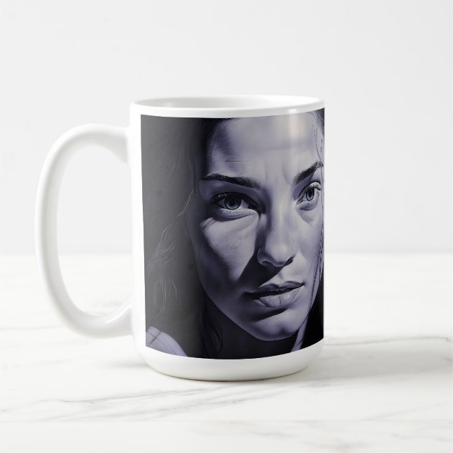 Mug Femmes "Bleues Brianna" Au Charbon (Gauche)