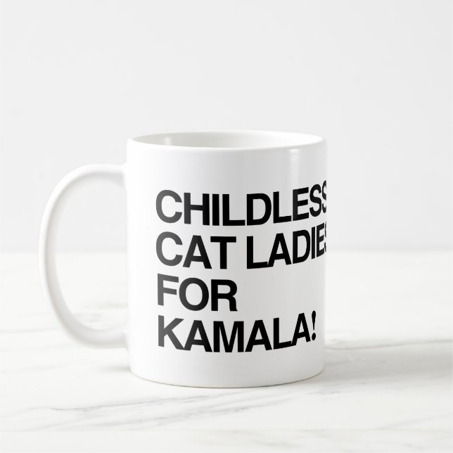 Mug Femmes chats sans enfants pour Kamala (Gauche)