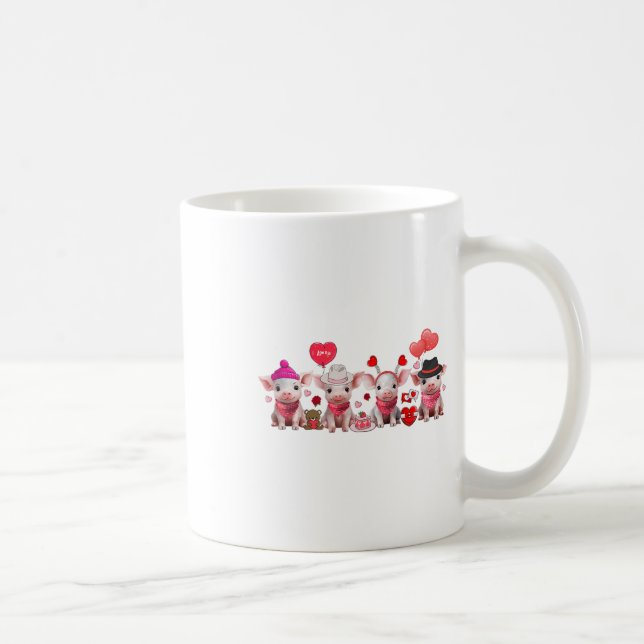 Mug Femmes Cochons de Saint Valentin Fête de la Ferme  (Droite)