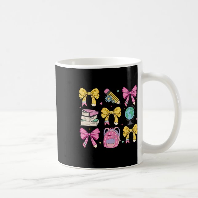 Mug Femmes Coquette Rubans à Arc Rose Crayon Professeu (Droite)
