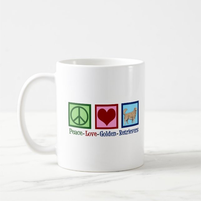 Mug Femmes de Peace Love Golden Retriever (Gauche)